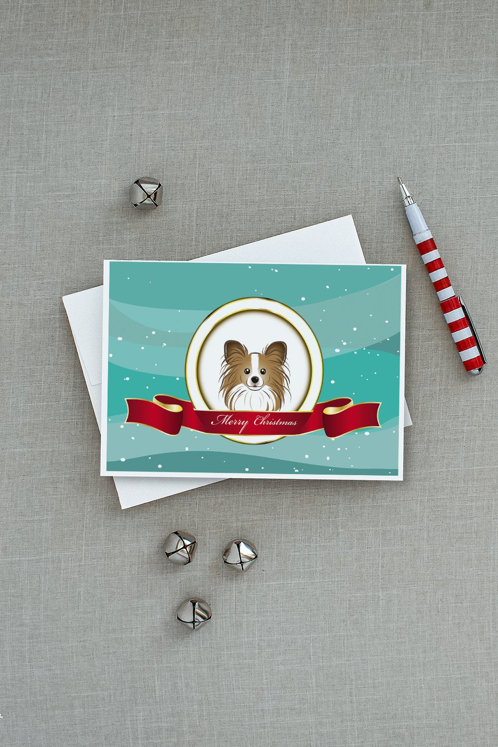 Papillon Merry Christmas Greeting Cards and Envelopes Pack of 8 - the-store.com