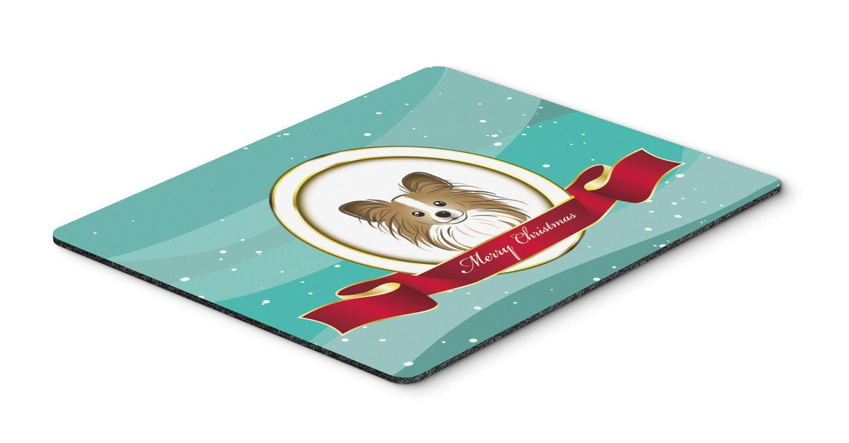 Papillon Merry Christmas Mouse Pad, Hot Pad or Trivet BB1558MP by Caroline&#39;s Treasures