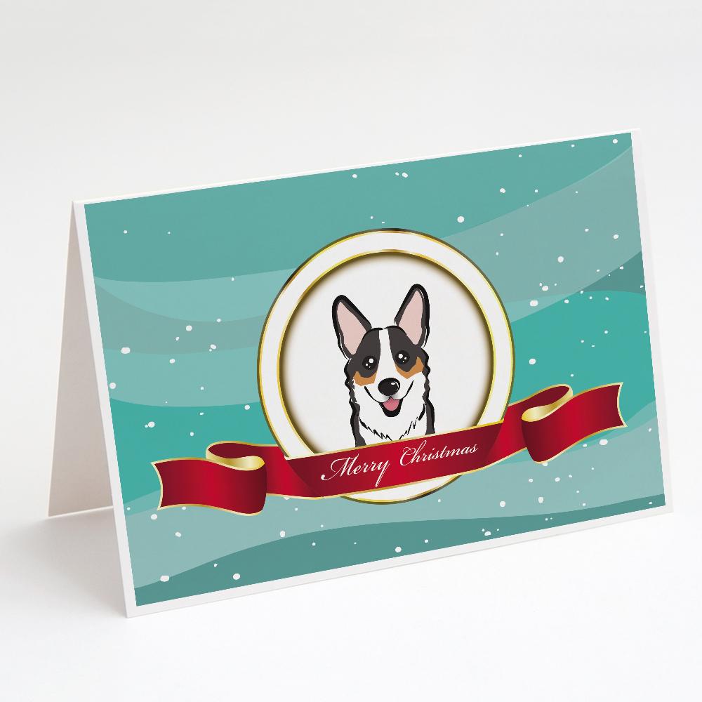 Buy this Tricolor Corgi Merry Christmas Greeting Cards and Envelopes Pack of 8