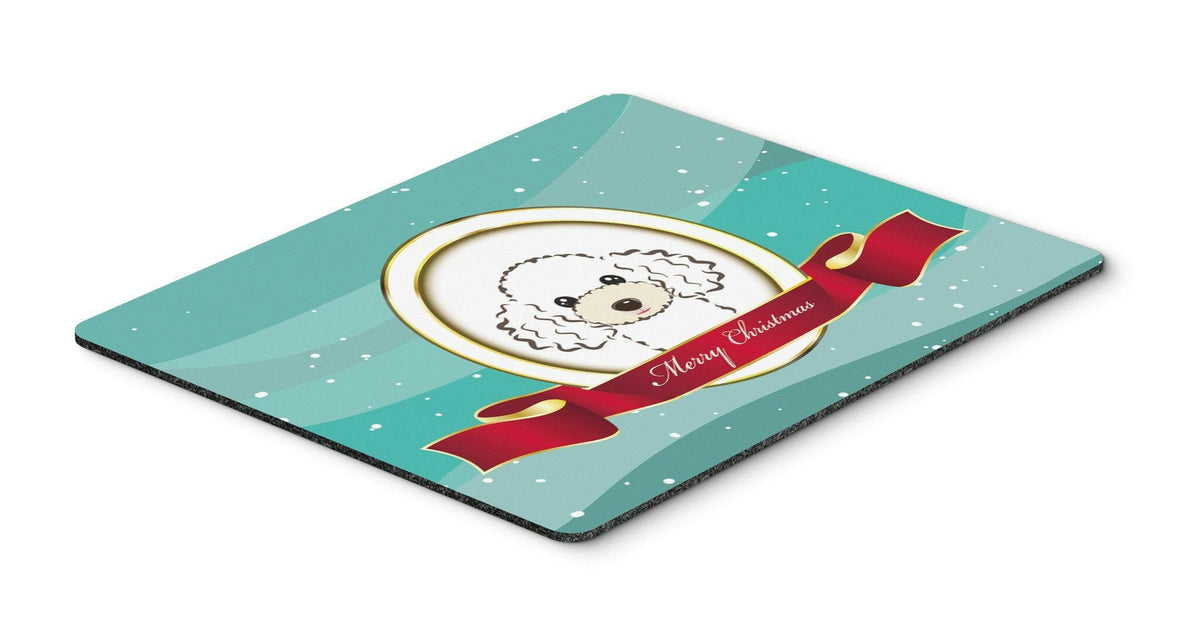 White Poodle Merry Christmas Mouse Pad, Hot Pad or Trivet BB1567MP by Caroline&#39;s Treasures