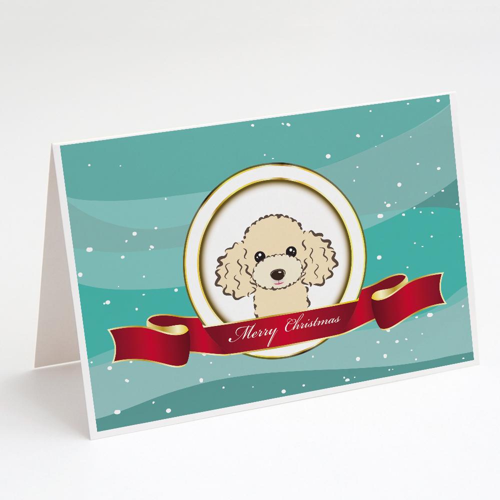 Buy this Buff Poodle Merry Christmas Greeting Cards and Envelopes Pack of 8
