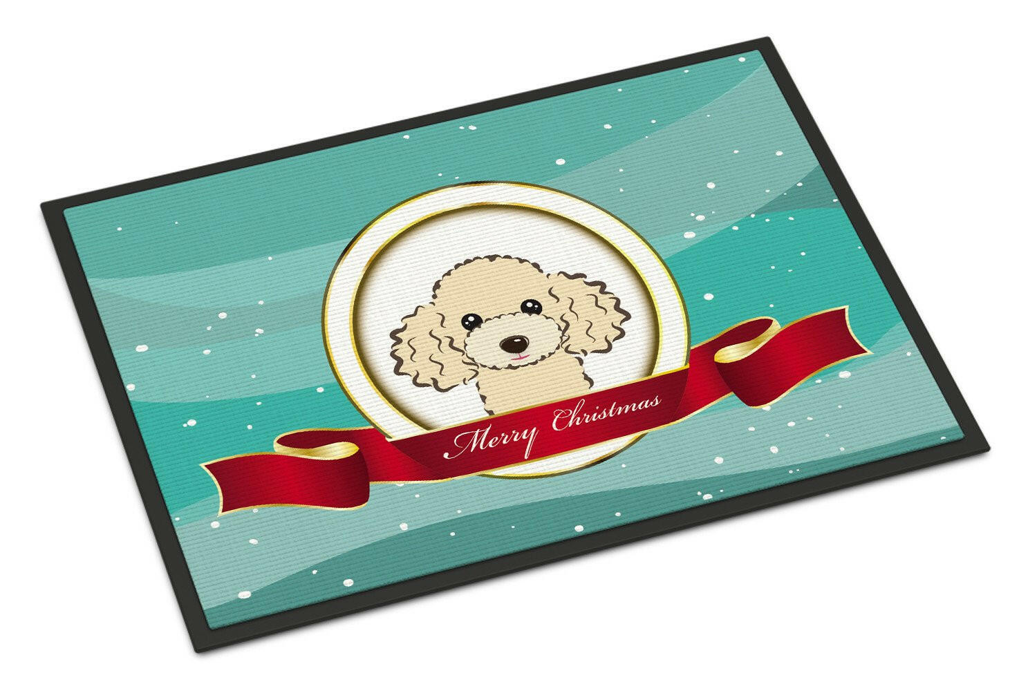 Buff Poodle Merry Christmas Indoor or Outdoor Mat 18x27 BB1568MAT - the-store.com