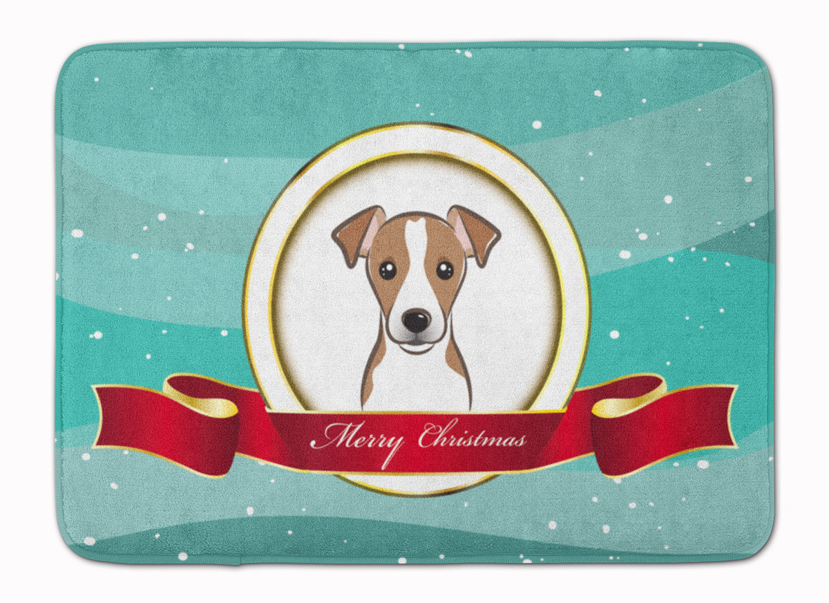 Jack Russell Terrier Merry Christmas Machine Washable Memory Foam Mat BB1570RUG - the-store.com