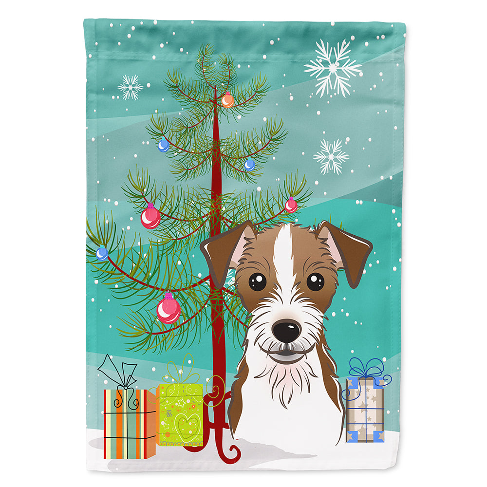 Christmas Tree and Jack Russell Terrier Flag Canvas House Size BB1574CHF  the-store.com.