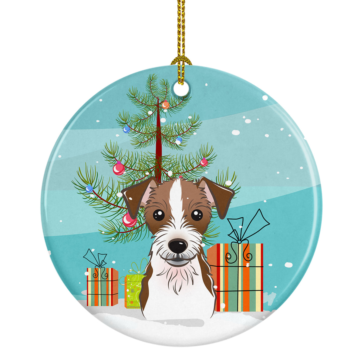 Christmas Tree and Jack Russell Terrier Ceramic Ornament BB1574CO1 - the-store.com