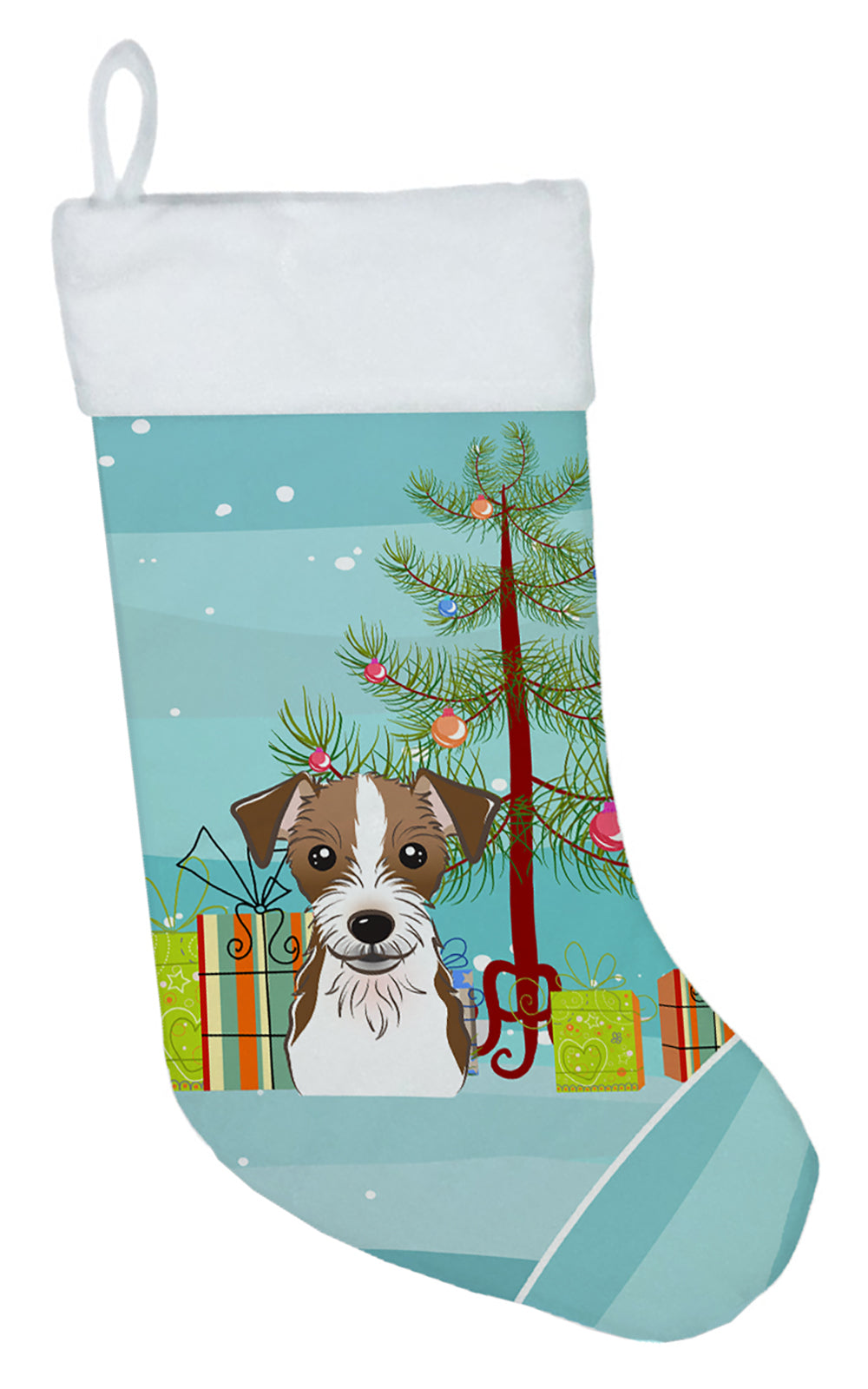 Christmas Tree and Jack Russell Terrier Christmas Stocking BB1574CS