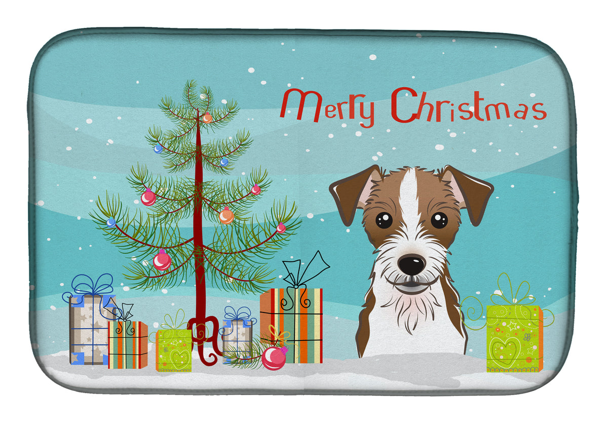 Christmas Tree and Jack Russell Terrier Dish Drying Mat BB1574DDM