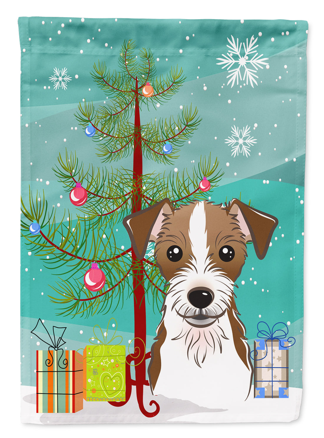 Sapin de Noël et Jack Russell Terrier Drapeau Jardin Taille BB1574GF
