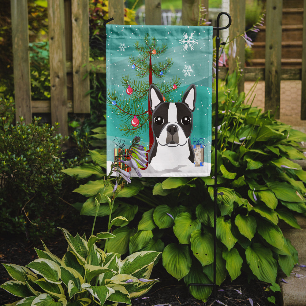 Sapin de Noël et Boston Terrier Drapeau Jardin Taille BB1575GF