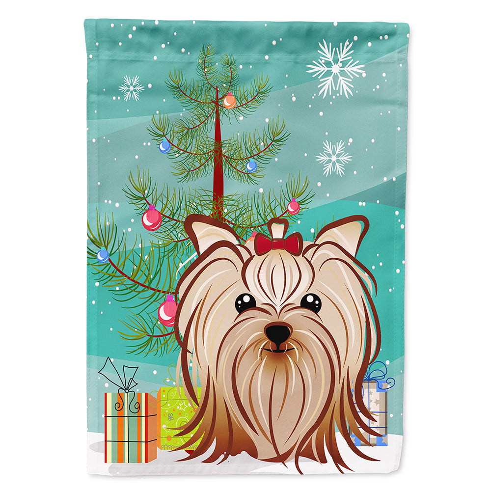 Christmas Tree and Yorkie Yorkshire Terrier Flag Canvas House Size BB1576CHF