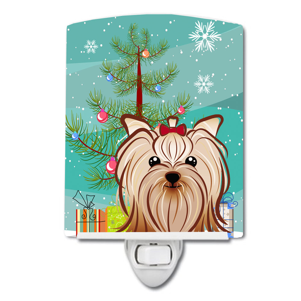 Christmas Tree and Yorkie Yorkishire Terrier Ceramic Night Light BB1576CNL - the-store.com