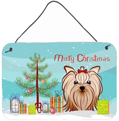 Christmas Tree and Yorkie Yorkishire Terrier Wall or Door Hanging Prints BB1576DS812 by Caroline&#39;s Treasures