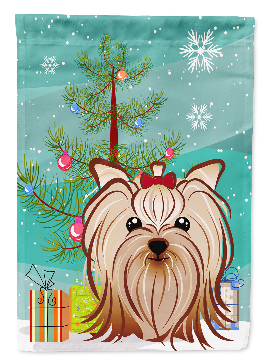 Sapin de Noël et Yorkie Yorkshire Terrier Drapeau Jardin Taille BB1576GF
