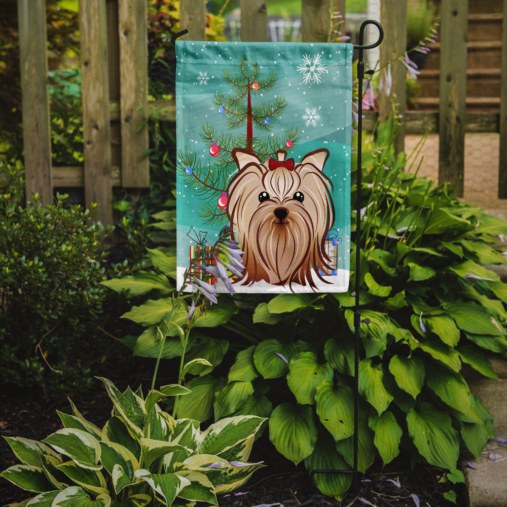 Christmas Tree and Yorkie Yorkshire Terrier Flag Garden Size BB1576GF