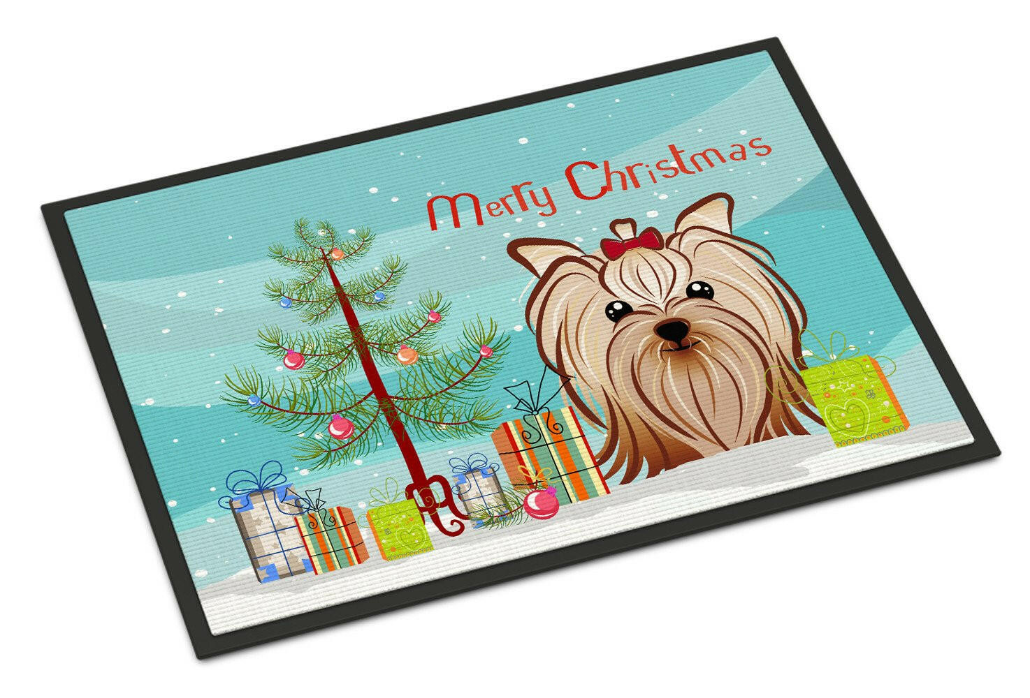 Christmas Tree and Yorkie Yorkshire Terrier Indoor or Outdoor Mat 24x36 BB1576JMAT - the-store.com