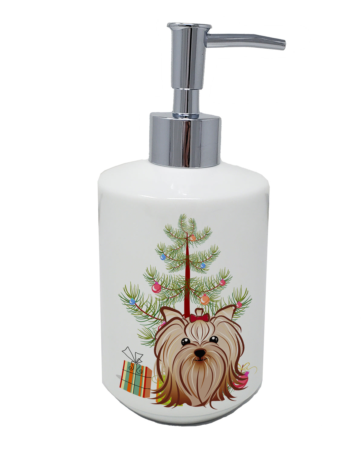 Buy this Christmas Tree and Yorkie Yorkishire Terrier Ceramic Soap Dispenser