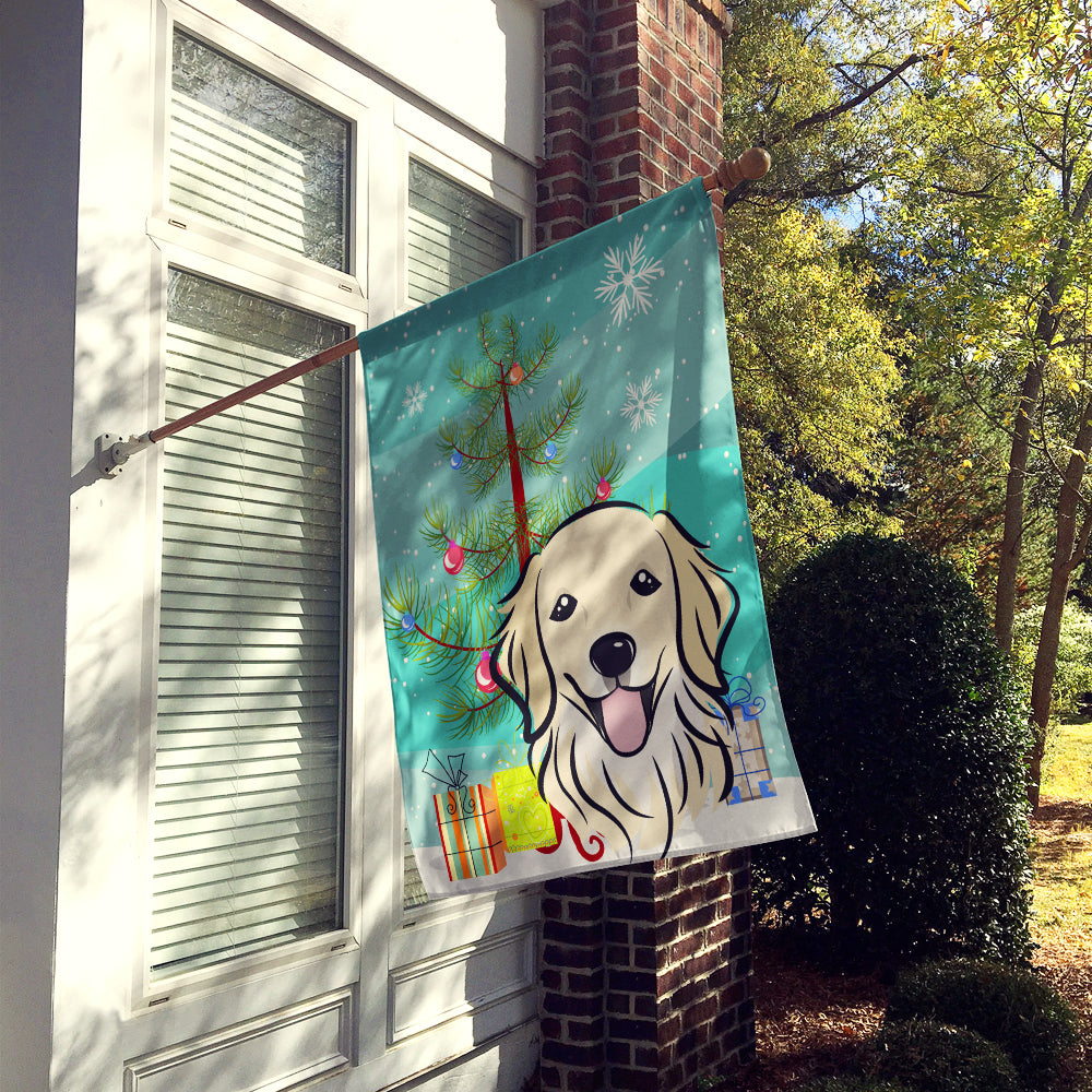 Christmas Tree and Golden Retriever Flag Canvas House Size BB1577CHF