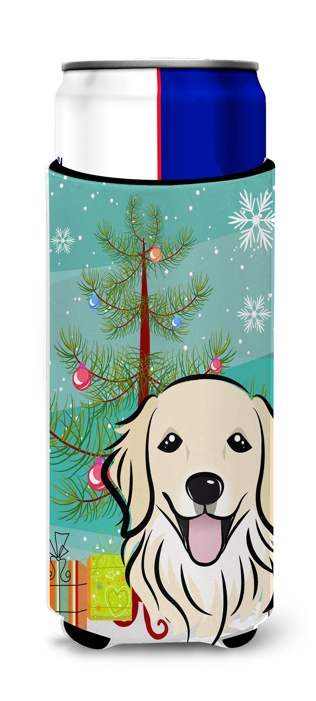 Christmas Tree and Golden Retriever Ultra Beverage Insulators for slim cans BB1577MUK