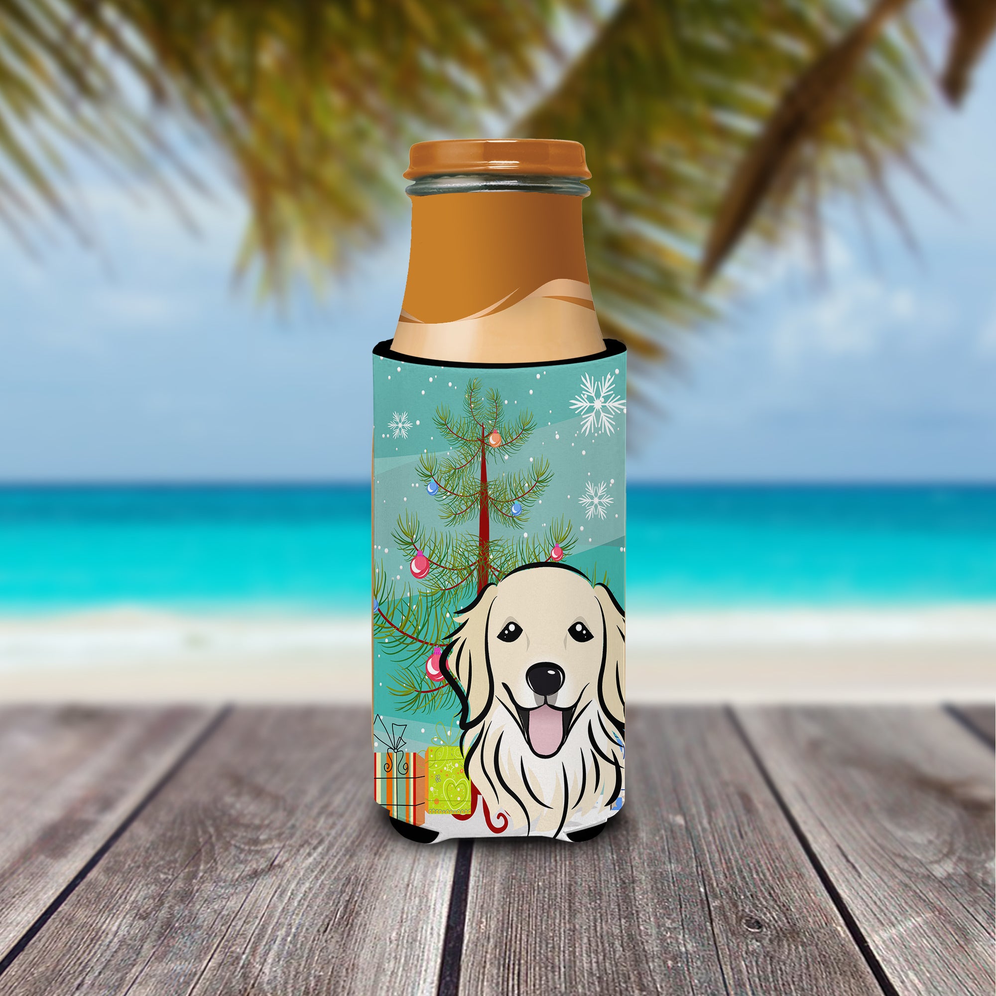 Christmas Tree and Golden Retriever Ultra Beverage Insulators for slim cans BB1577MUK