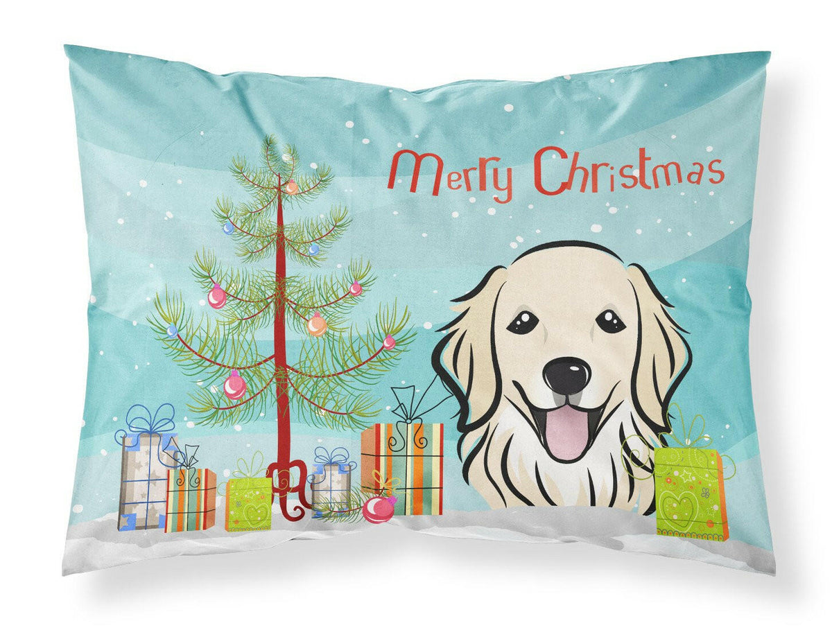 Christmas Tree and Golden Retriever Fabric Standard Pillowcase BB1577PILLOWCASE by Caroline&#39;s Treasures