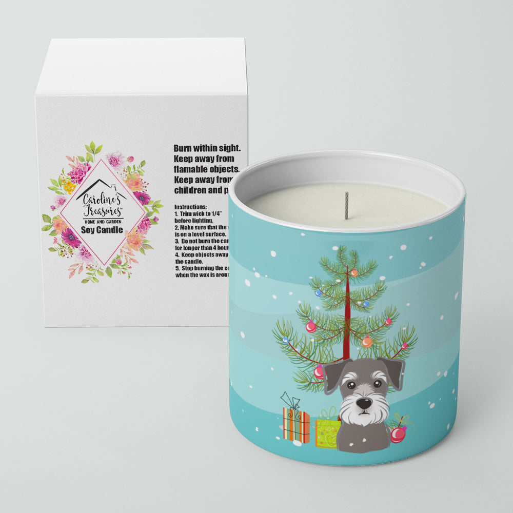 Christmas Tree and Schnauzer 10 oz Decorative Soy Candle - the-store.com