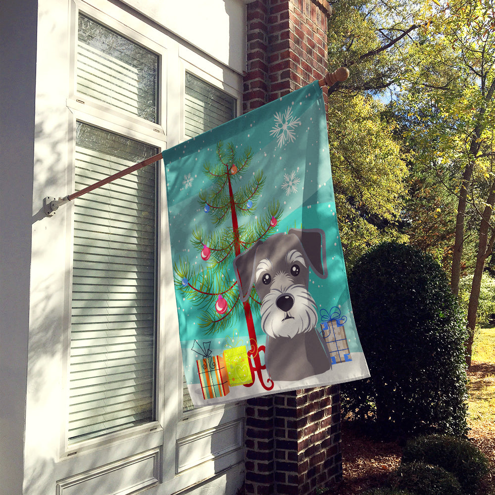 Christmas Tree and Schnauzer Flag Canvas House Size BB1578CHF