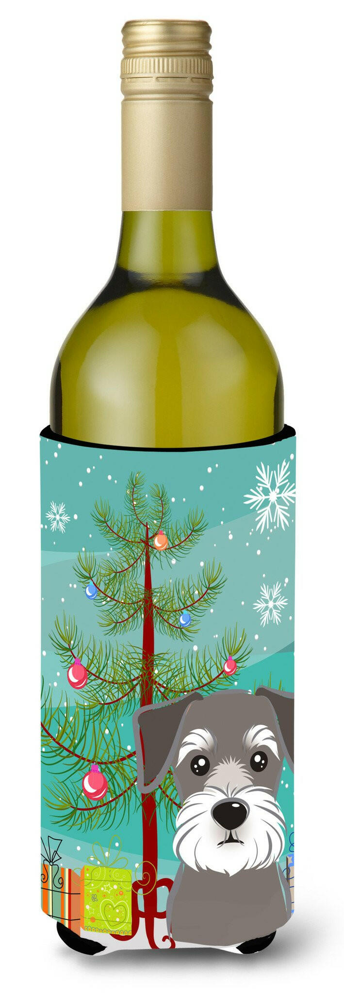 Christmas Tree and Schnauzer Wine Bottle Beverage Insulator Hugger BB1578LITERK by Caroline's Treasures