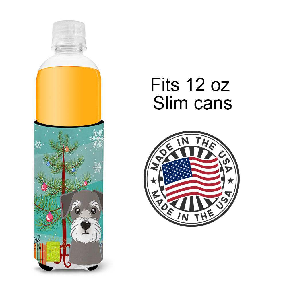 Christmas Tree and Schnauzer Ultra Beverage Insulators for slim cans BB1578MUK