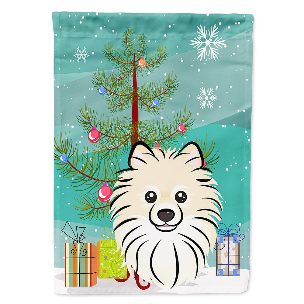 Christmas Tree and Pomeranian Flag Canvas House Size BB1579CHF  the-store.com.