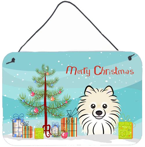Christmas Tree and Pomeranian Wall or Door Hanging Prints BB1579DS812 by Caroline&#39;s Treasures