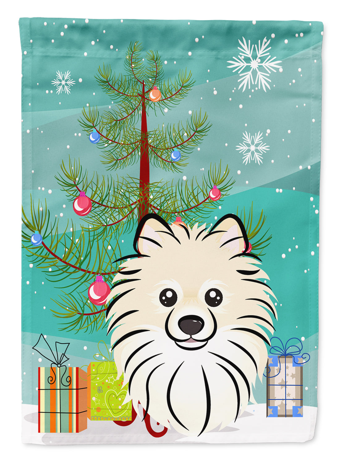 Christmas Tree and Pomeranian Flag Garden Size BB1579GF