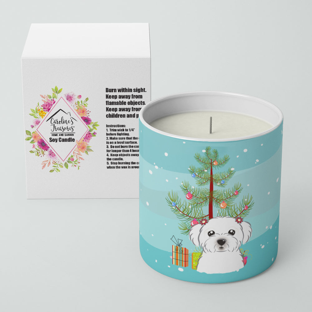 Christmas Tree and Maltese 10 oz Decorative Soy Candle - the-store.com