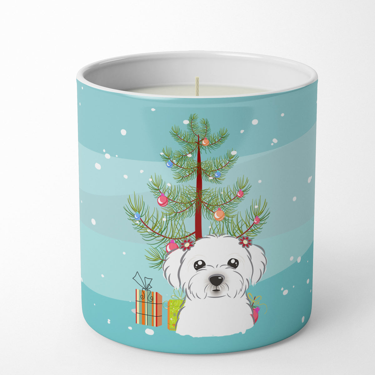 Buy this Christmas Tree and Maltese 10 oz Decorative Soy Candle