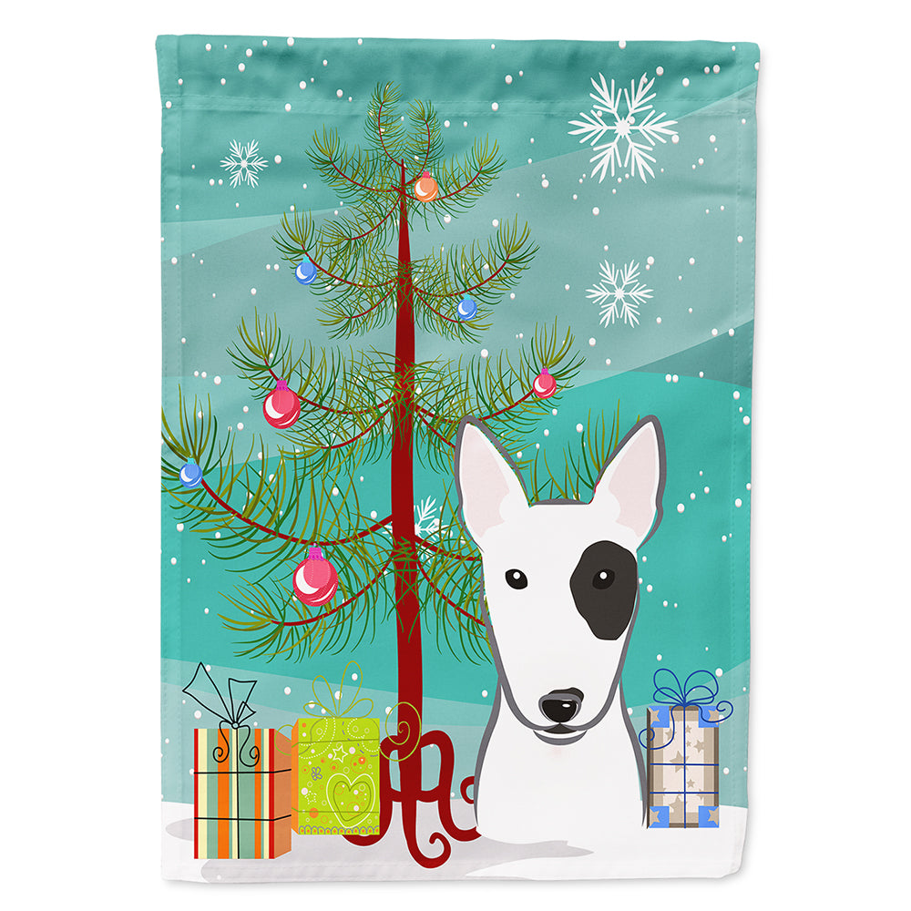 Christmas Tree and Bull Terrier Flag Canvas House Size BB1581CHF  the-store.com.