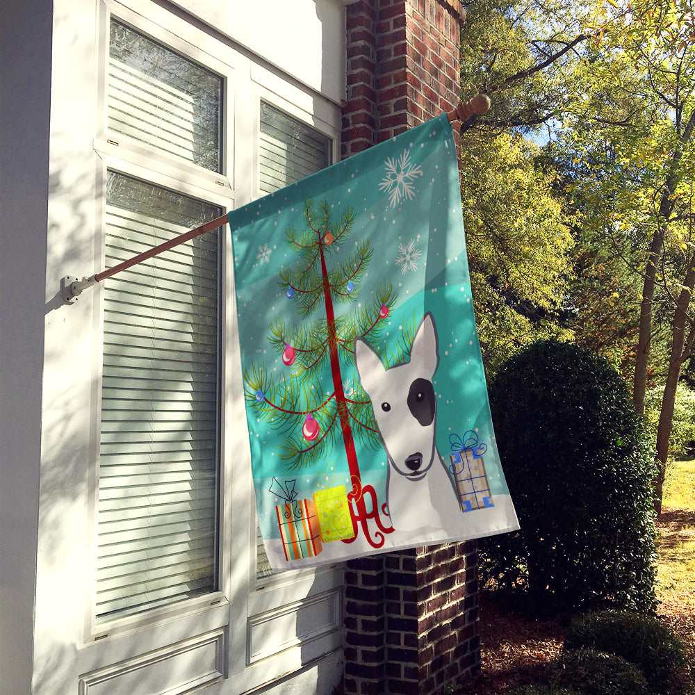 Christmas Tree and Bull Terrier Flag Canvas House Size BB1581CHF  the-store.com.