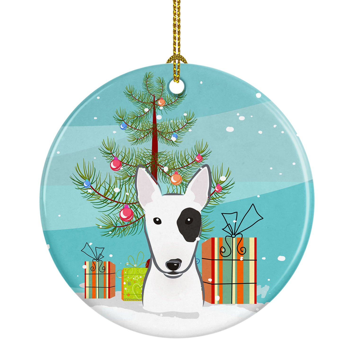 Christmas Tree and Bull Terrier Ceramic Ornament BB1581CO1 - the-store.com