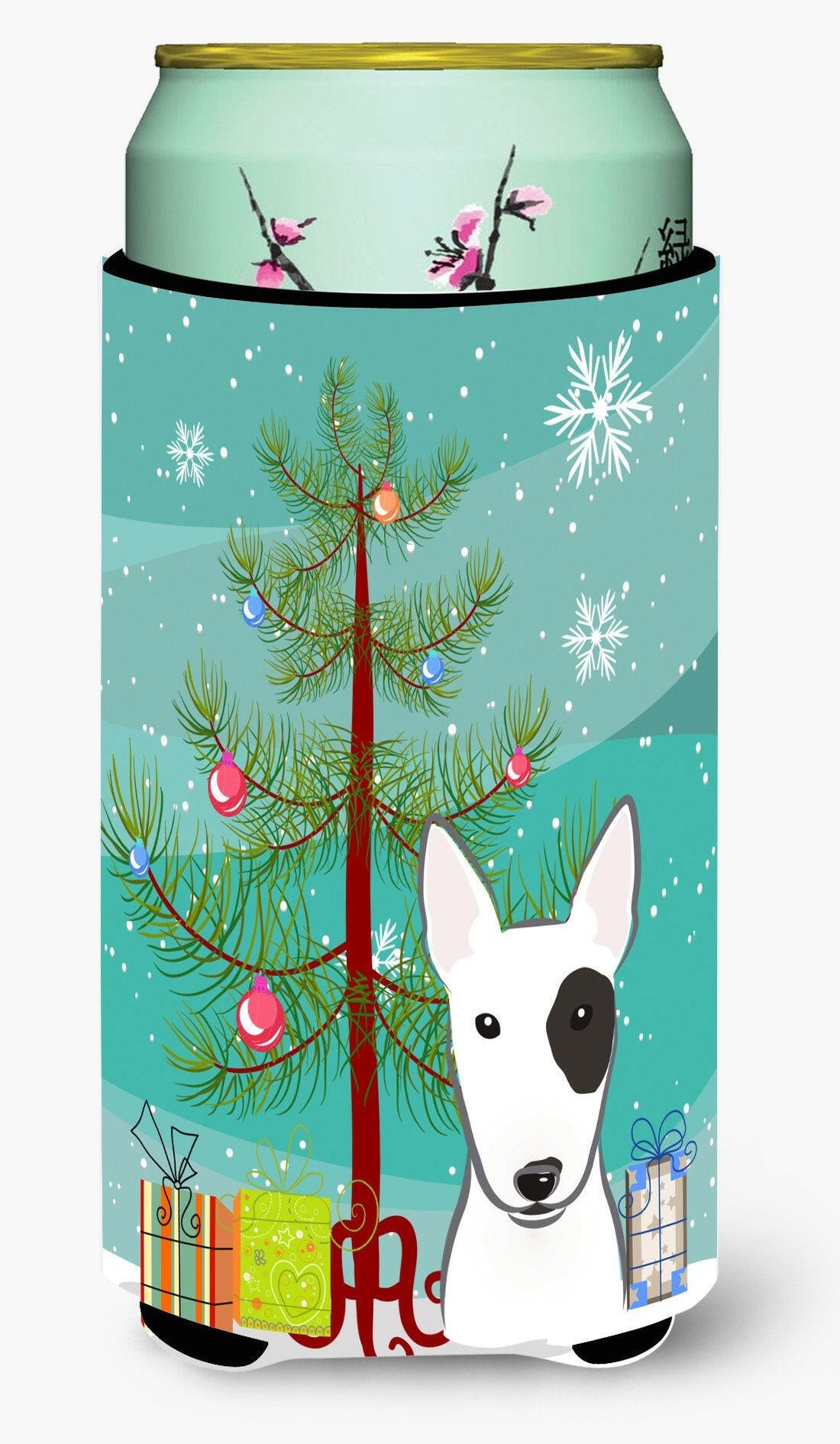 Christmas Tree and Bull Terrier Tall Boy Beverage Insulator Hugger BB1581TBC by Caroline's Treasures