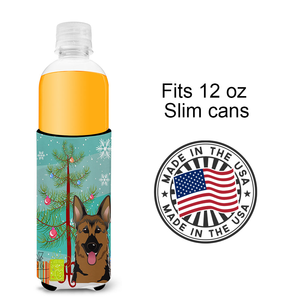 Christmas Tree and German Shepherd Ultra Beverage Insulators for slim cans BB1583MUK  the-store.com.