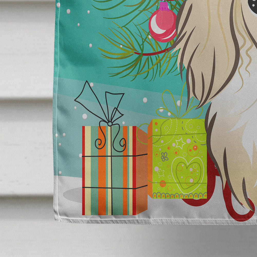 Christmas Tree and Longhair Creme Dachshund Flag Canvas House Size BB1584CHF  the-store.com.