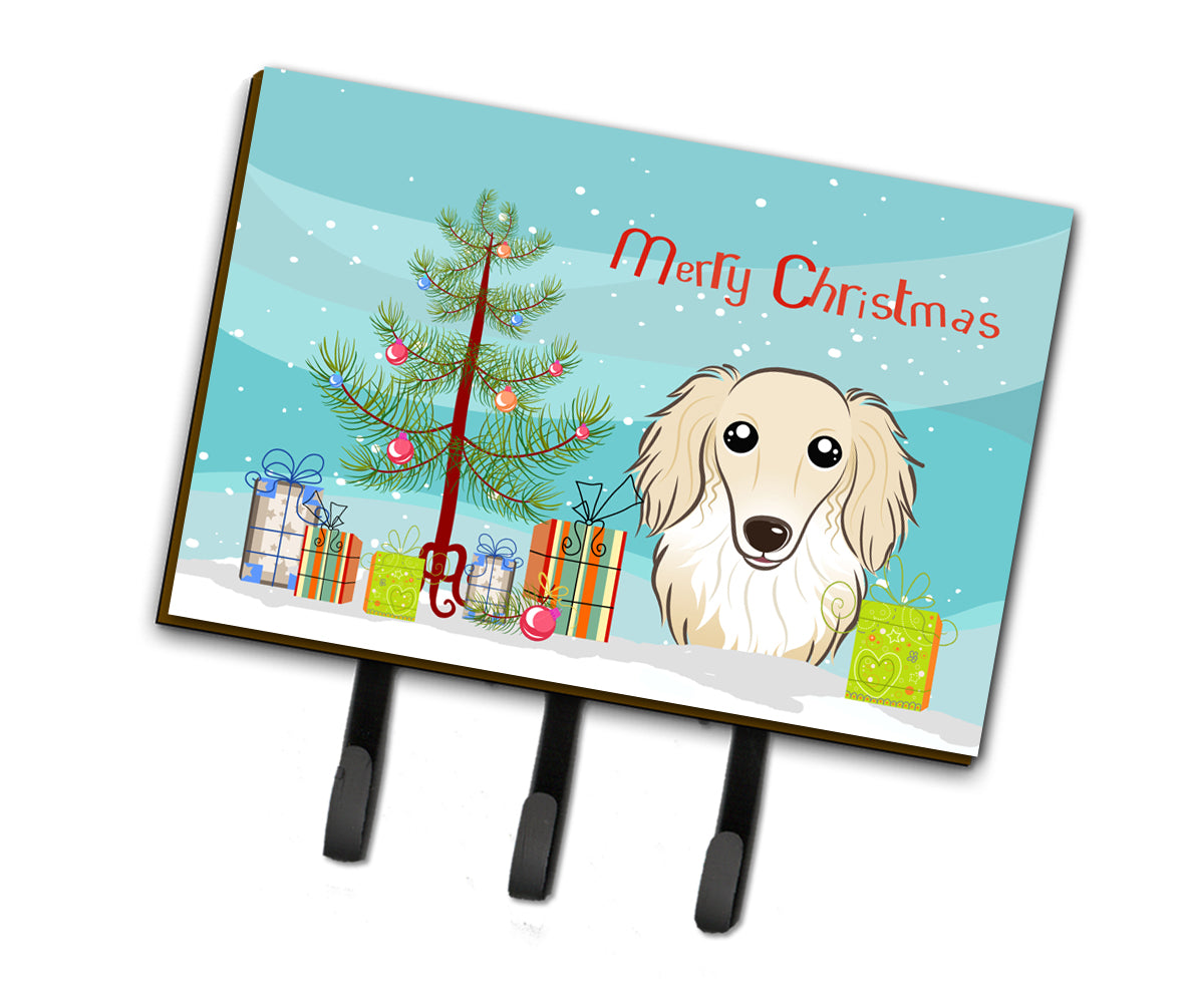 Christmas Tree and Longhair Creme Dachshund Leash or Key Holder BB1584TH68  the-store.com.