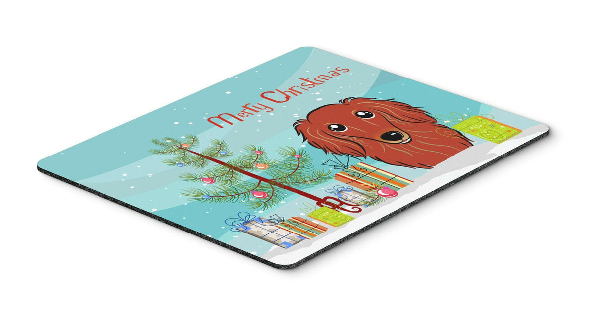 Christmas Tree and Longhair Red Dachshund Mouse Pad, Hot Pad or Trivet BB1586MP by Caroline&#39;s Treasures