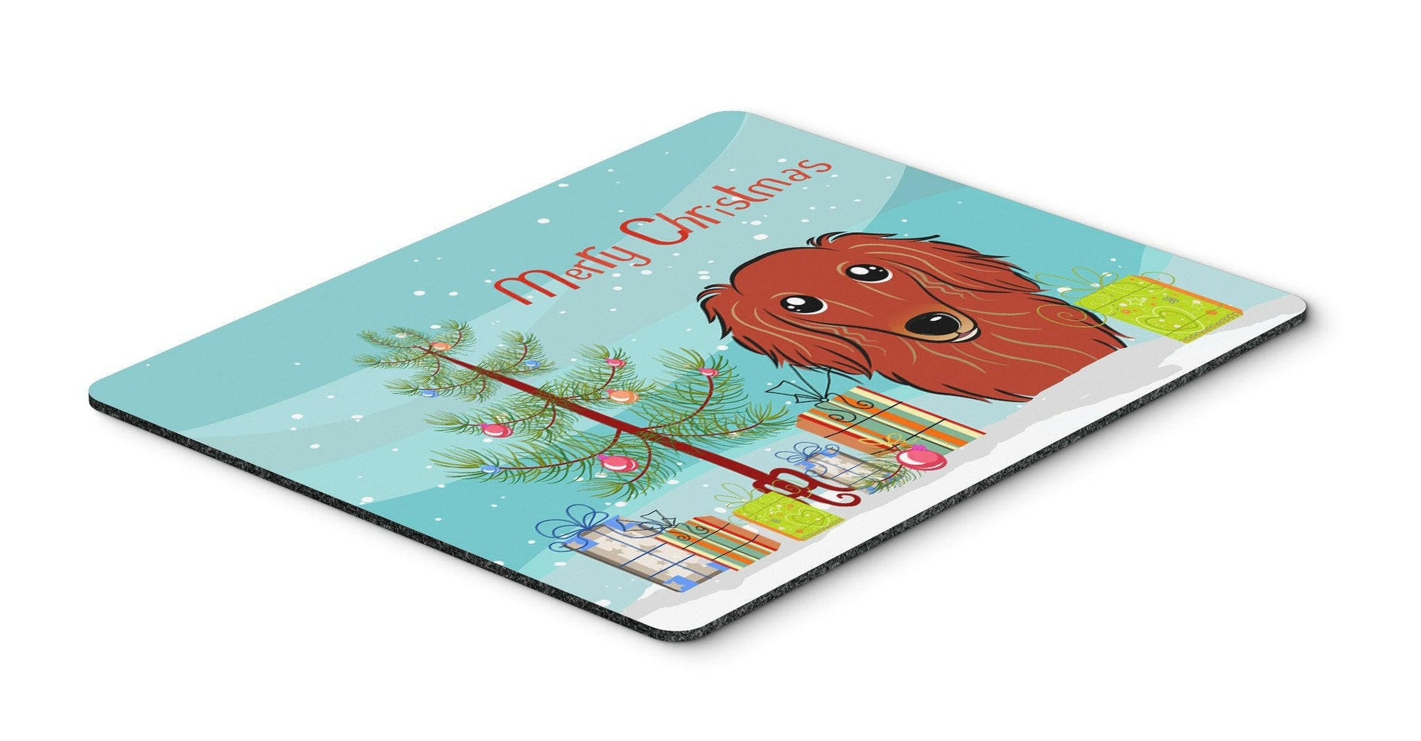 Christmas Tree and Longhair Red Dachshund Mouse Pad, Hot Pad or Trivet BB1586MP by Caroline's Treasures