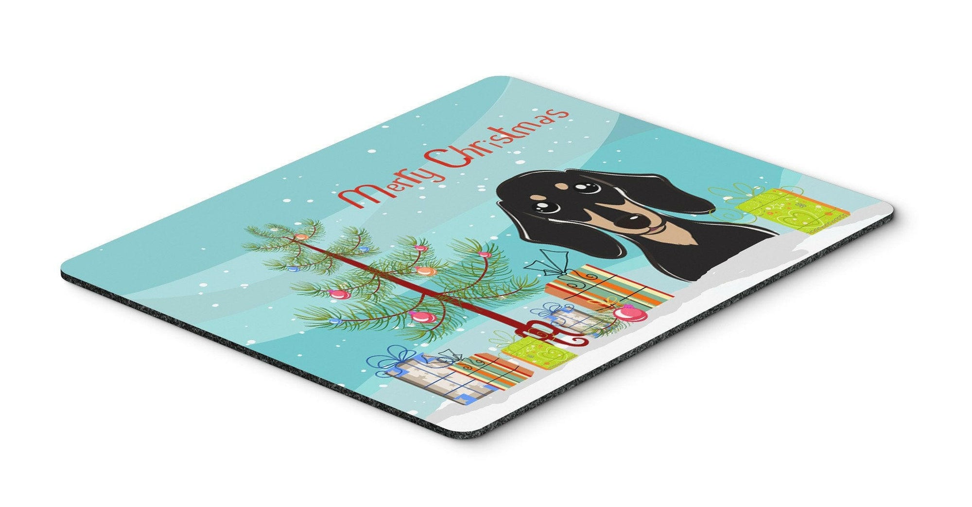 Christmas Tree and Smooth Black and Tan Dachshund Mouse Pad, Hot Pad or Trivet BB1587MP by Caroline's Treasures