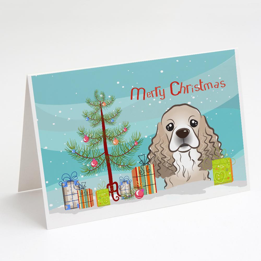 Buy this Christmas Tree and Cocker Spaniel Greeting Cards and Envelopes Pack of 8