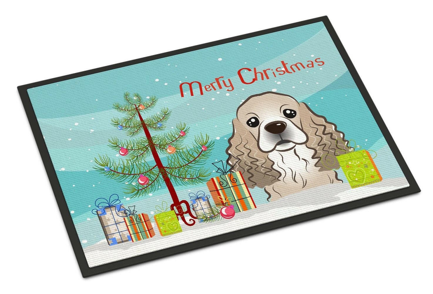 Christmas Tree and Cocker Spaniel Indoor or Outdoor Mat 24x36 BB1588JMAT - the-store.com
