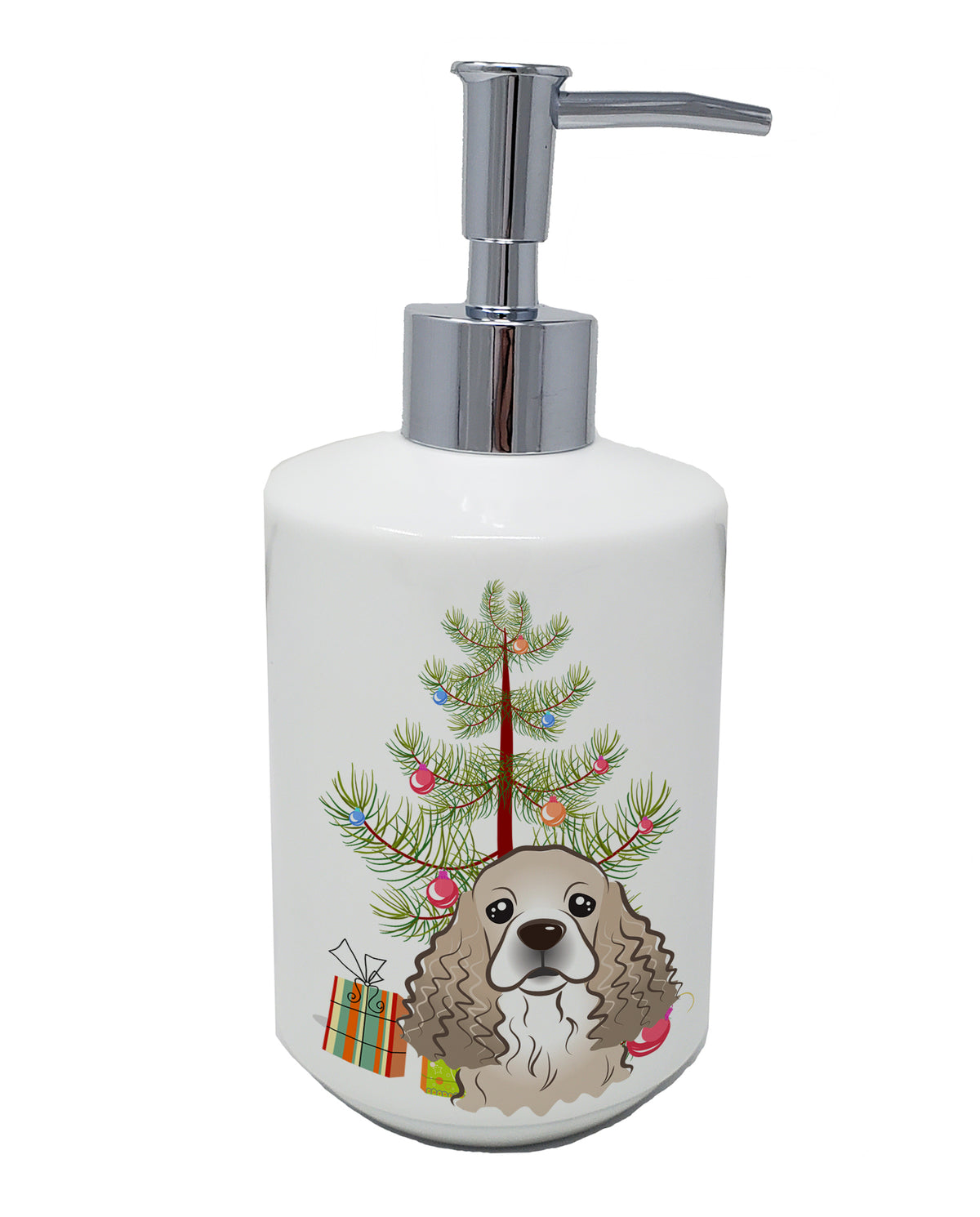 Buy this Christmas Tree and Cocker Spaniel Ceramic Soap Dispenser