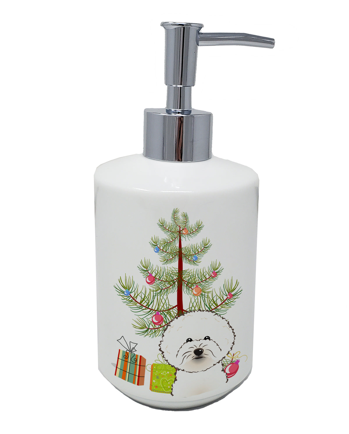 Buy this Christmas Tree and Bichon Frise Ceramic Soap Dispenser