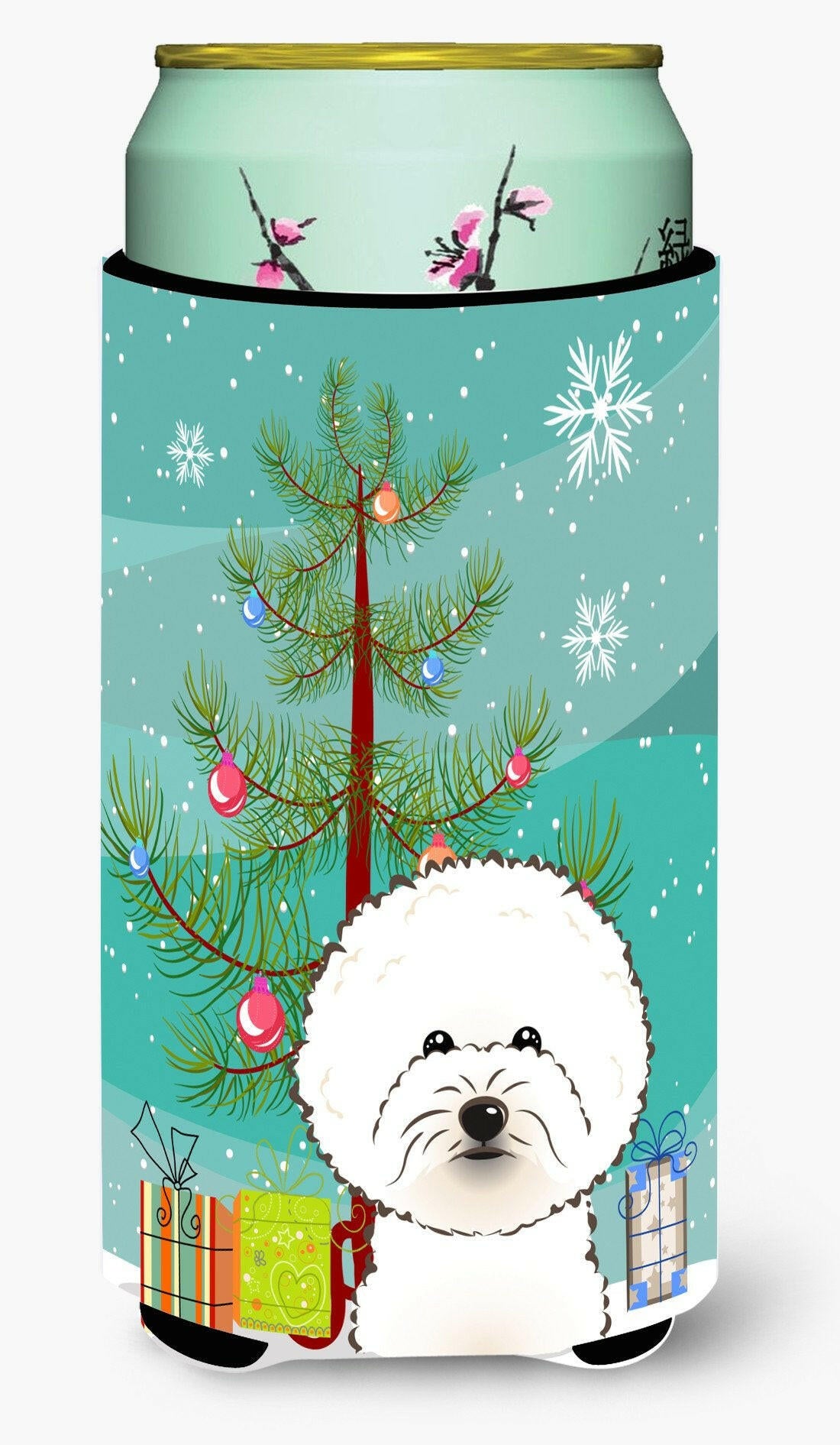 Christmas Tree and Bichon Frise Tall Boy Beverage Insulator Hugger BB1589TBC by Caroline&#39;s Treasures
