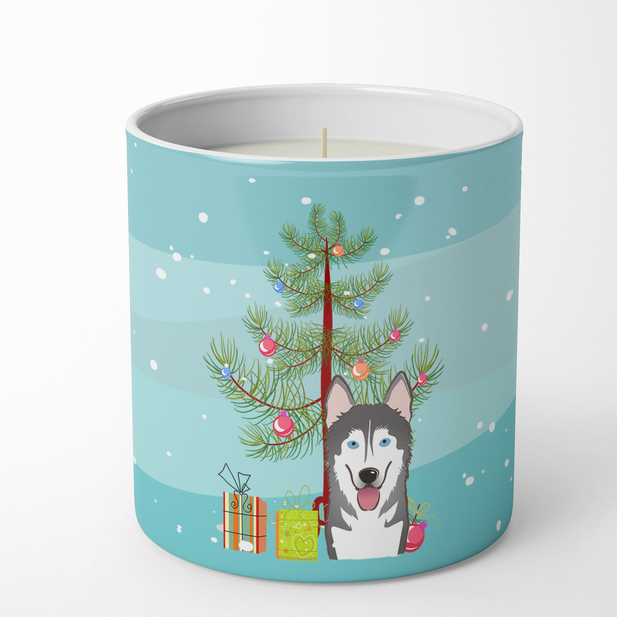Buy this Christmas Tree and Alaskan Malamute 10 oz Decorative Soy Candle