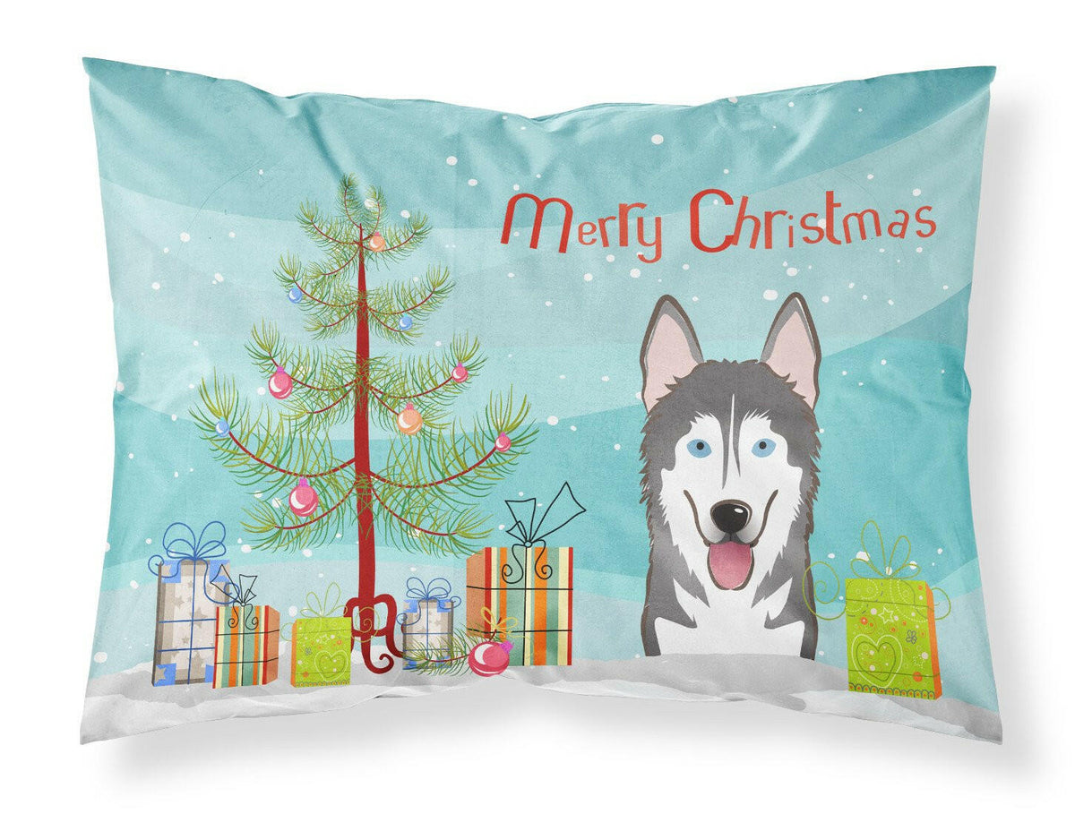 Christmas Tree and Alaskan Malamute Fabric Standard Pillowcase BB1590PILLOWCASE by Caroline&#39;s Treasures